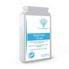 Magnesium Citrate 500mg 120 Capsules - Providing 150mg of Active Elemental Magnesium - High Potency - Easily Absorbable - Highly Bioavailable - UK Manufactured