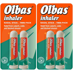 Olbas Nasal Inhaler Pack of 4 - Nasal Stick - Relief from Catarrh, colds and Blocked Sinuses