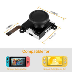 EEEKit 3D Analog Joystick Replacement, 6Pcs Switch Left/Right Joy con Joystick Replacement with Thumbstick Caps Compatible with Nintendo Switch and Switch Lite Controller