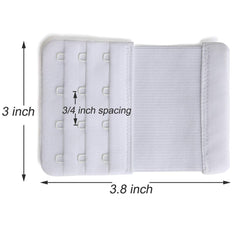 6 Pieces Women's Bra Extenders 4 Hook Bra Extension Strap (6 Pieces, 4 Hook 3/4 inch Spacing)