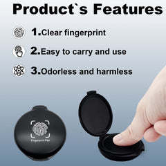 Fingerprint Ink Pad 2 Pack Black Thumbprint Ink Pad for Notary Supplies Mini Fingerprint Kit for Identification Security ID Fingerprint Cards Law Enforcement Fingerprint Office Contract Use