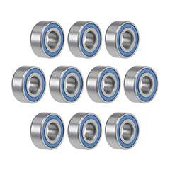 sourcing map MR104-2RS Deep Groove Ball Bearings 4mm Inner Dia 10mm OD 4mm Bore Double Sealed Chrome Steel Blue Seal Z2 10pcs