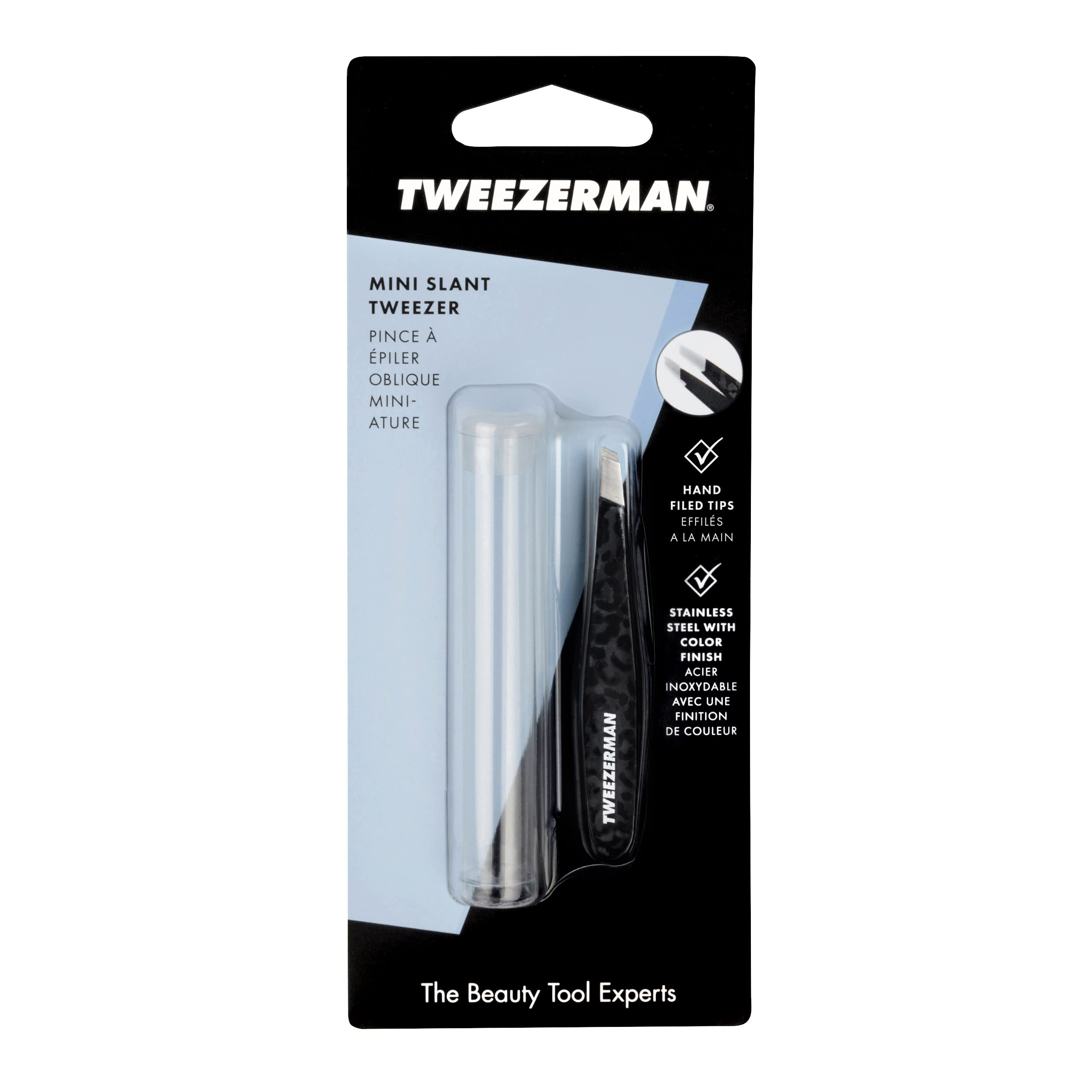 Tweezerman Black Leopard Mini Slant Tweezer