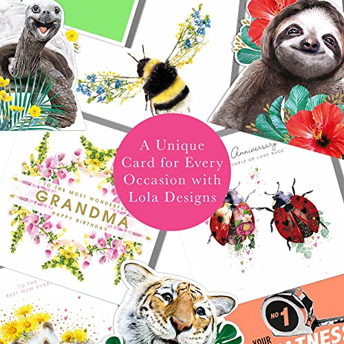 Lola Design - Wildlife Botanical Greeting Cards - Blank Cards and Envelopes - Hedgehog Card