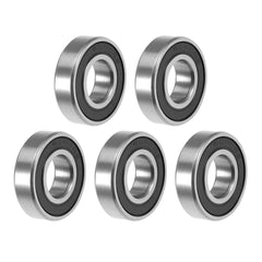 sourcing map 6800-2RS Deep Groove Ball Bearing 10x19x5mm Double Sealed ABEC-3 Bearings 5-Pack