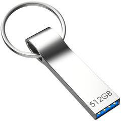 Tecpc Memory Stick 512GB Waterproof USB Stick High-Speed USB 3.0 Flash Drive External Capacity Thumb Drive 512GB with Keyring Pen Drive Suitable for Tablets/PCs/Computers/Laptops