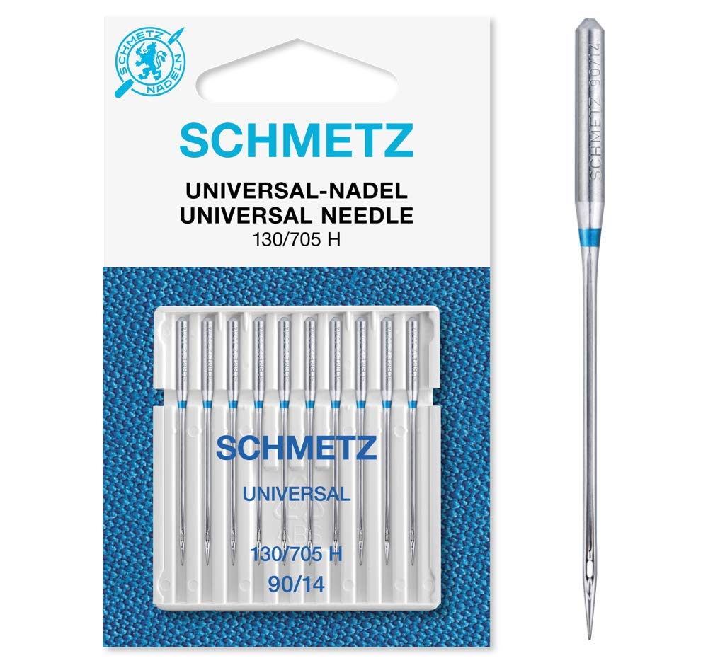 SCHMETZ Domestic Sewing Machine Needles   10 Universal Needles 130/705 H Needle Size 90/14   Suitable for a Wide Range of Fabrics   Can be Used on All Conventional Household Sewing Machines