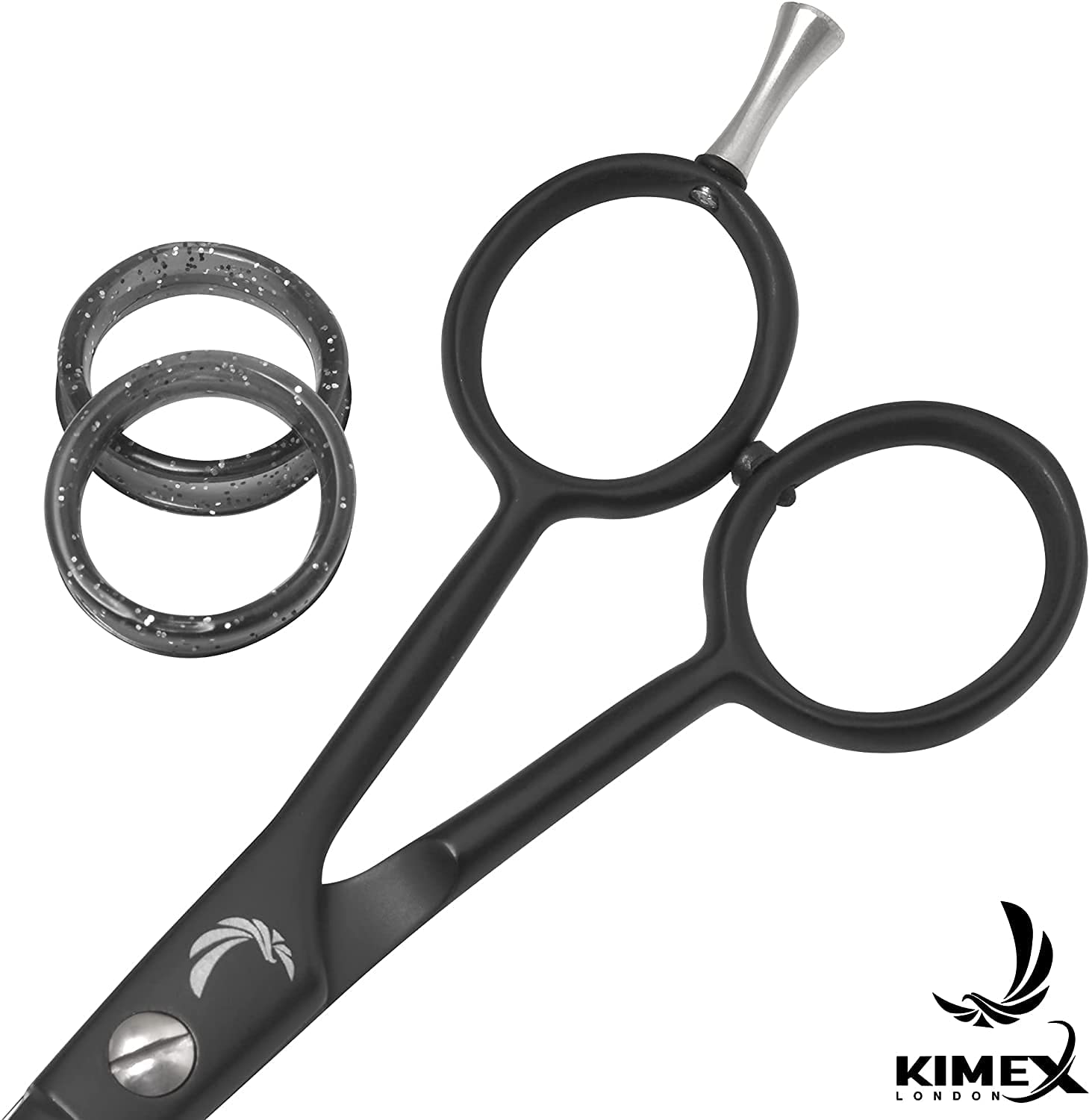 KIMEX LONDON Hairdressing Scissors Hair Scissors,6 Inch Hair Cutting Scissor, Premium Stainless Steel Razor with Sharp Edge Blade & Salon Scissors, for Men, Women, Barber, Kids, Adults, Pets (Black)