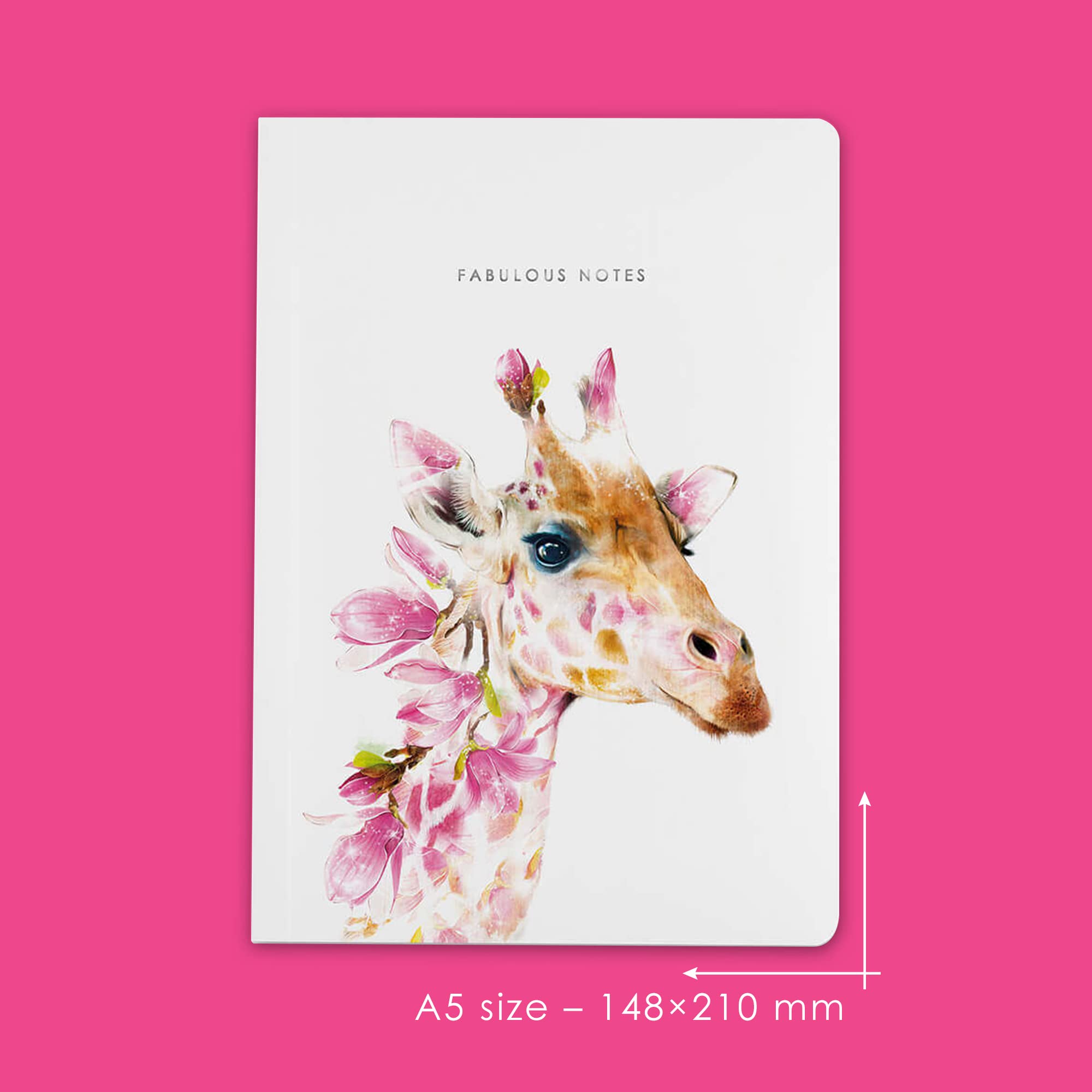 Lola Design - Wildlife Botanical Journal Notebook - Giraffe A5 Notebook - Beautiful Stationery