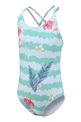 Girls Swimming Costume Teenage Girls One Piece Swimsuit Kids Girls Hawaiian Floral Swimwear Age 5-6 Years