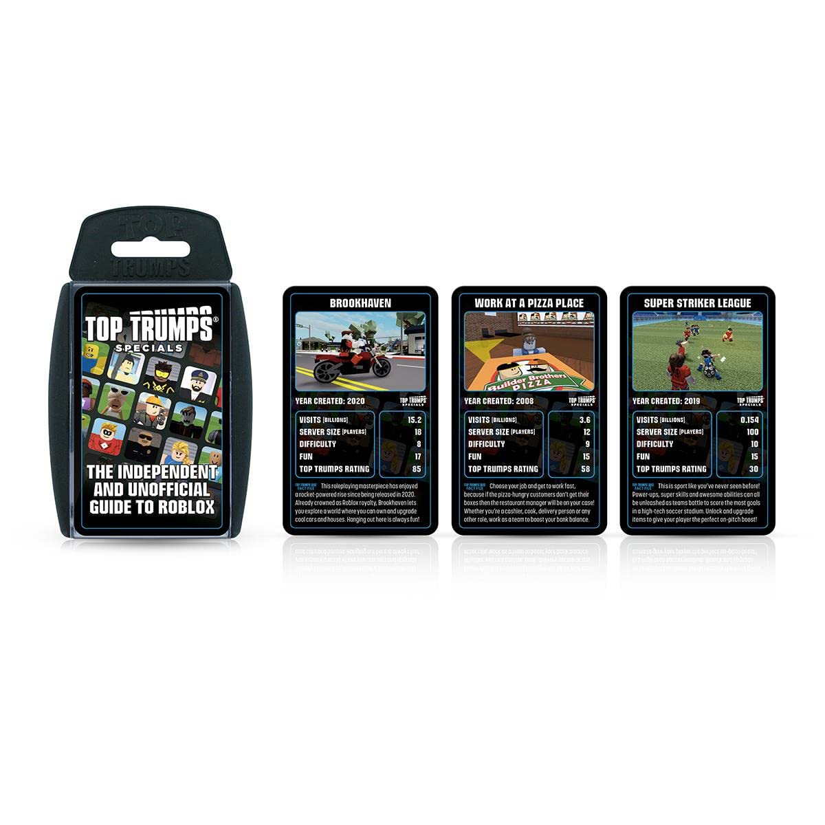 Top Trumps The Independent and Unofficial Guide to Roblox Special Card Games, 30 of the biggest games including Sharkbite, Jailbreak and Brookhaven, Gamer Gift and Toy for Boys and Girls Ages 6 plus