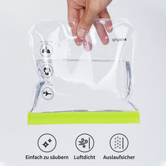 ECOHUB Airport Security Liquids Bags, EVA Airport Liquid Bag 20 x 20cm TSA Approved Clear Travel Toiletry Bag for Women Men, Clear Plastic Zip Lock Bags for Travel, Airline Approved 2 pcs Light Green