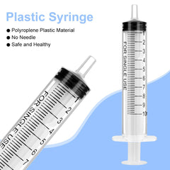 OFFCUP Plastic Syringes, 20pcs No Needle Syringe, 10ml Liquid Measuring Syringe with Luer Slip Tip for Refilling and Measuring Liquids, Scientific Labs Experiment, Feeding Pets (No Needle)