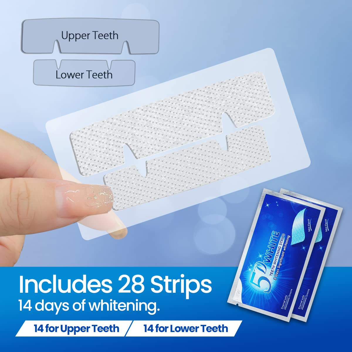 Teeth Whitening Strips, Tooth Whitening Kits: 28 Pcs 14 Packs Teeth Whitening Strips Enamel Safe Non-Sensitive, Teeth Whitener Kits Tooth Whitening Kits