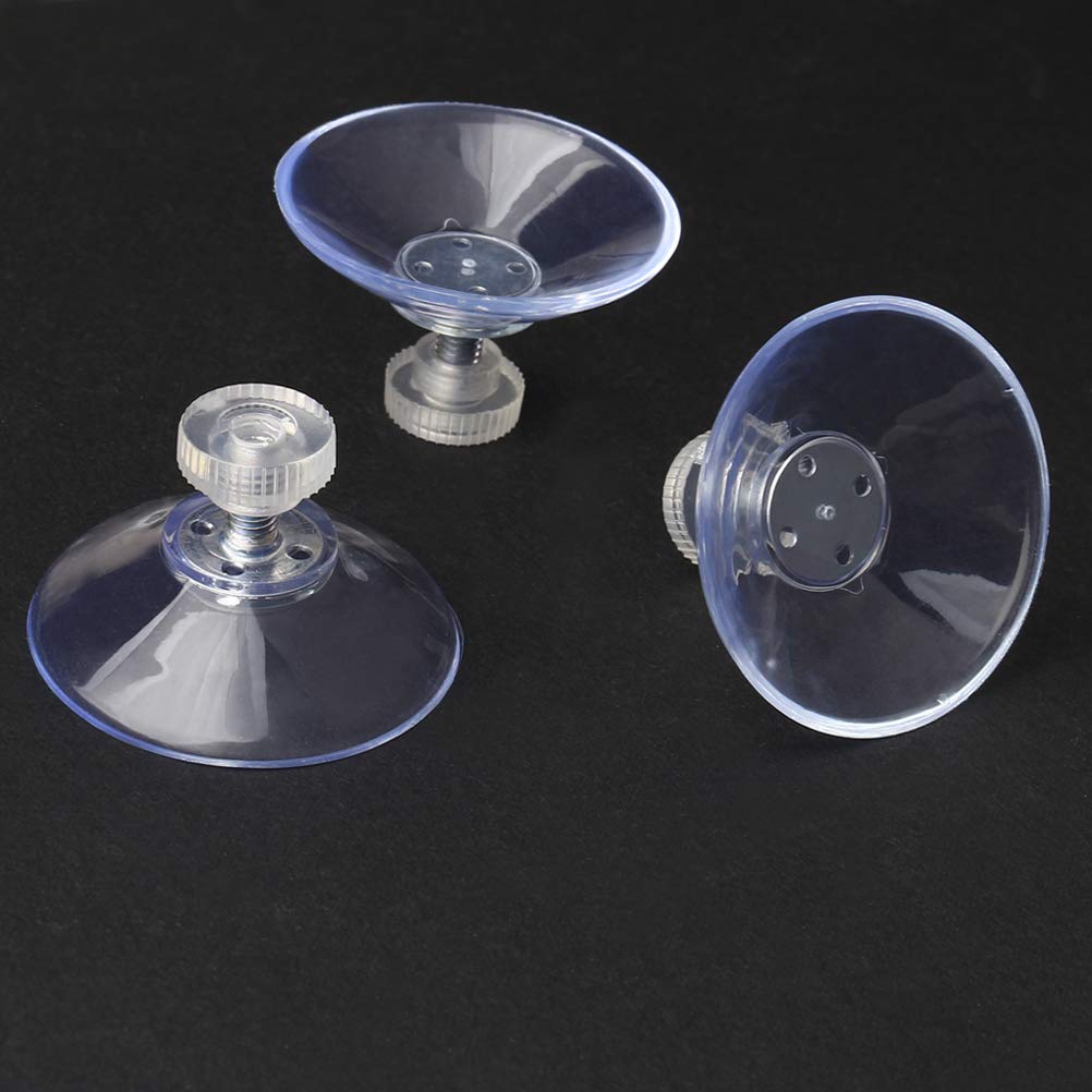 8 PCS Sucker Cups, 41 mm Plastic Sucker Pads Round Threads Suction Cups with knurled nut clear for Daily Hanging Extra Strong Suction Holder