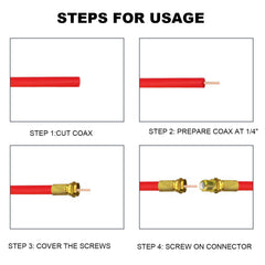 VIKSAUN F Type Connector Kit for Coaxial Cable Extension/Repair, 12 Pcs RG6 Plug Connector and 6 Pcs Female Extended Connectors for Satellite TV Aerial Sky Virgin NTL Coaxial Cable