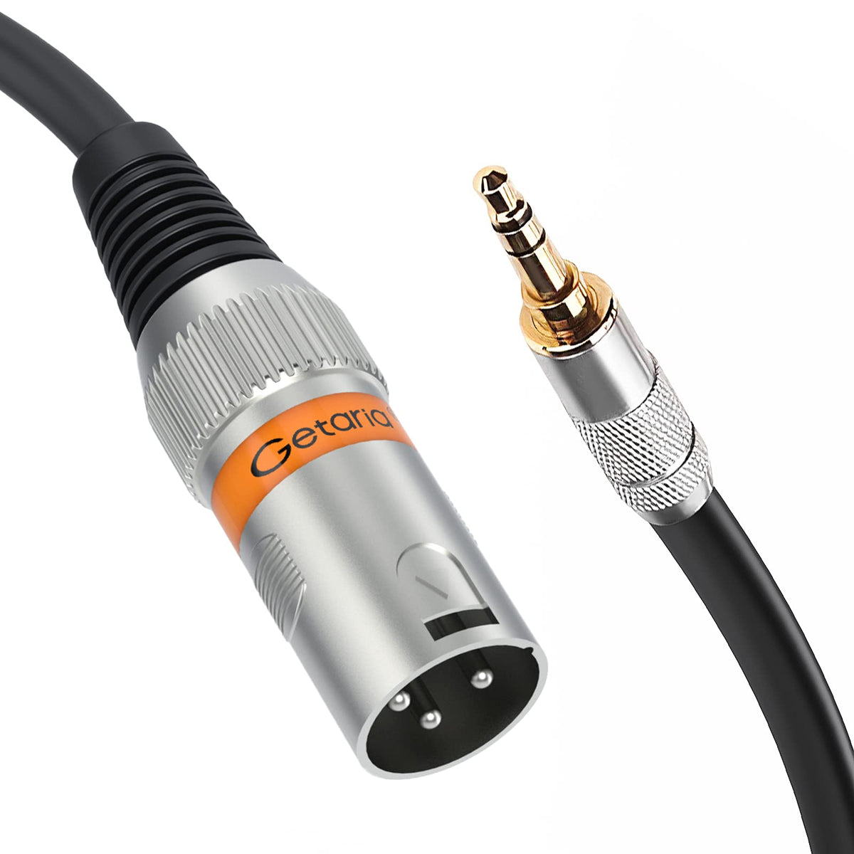 GetariaXLR Female to 1/4 Inch (6.35mm) TRS Jack Lead Balanced Signal Interconnect Cable XLR to Quarter inch Patch Cable(1M MALE XLR to 3.5mm)