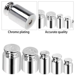 Calibration Weight, 1g 2g 5g 10g 20g Chrome Plating Calibration Gram Scale Weight Set and 1 Piece Calibration Weight Tweezer