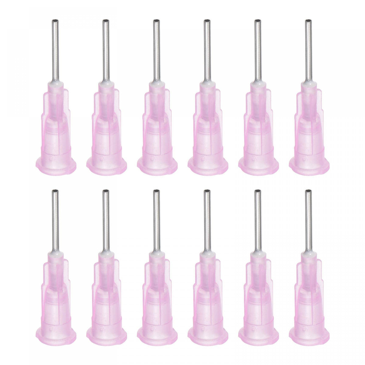 sourcing map Industrial Blunt Tip Dispensing Needle with Luer Lock for Liquid Glue Gun, 18G 1/2 inches, 20 Pcs (Pink)