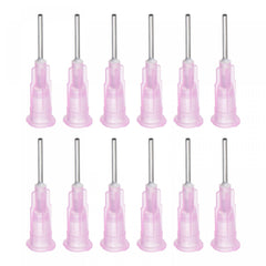 sourcing map Industrial Blunt Tip Dispensing Needle with Luer Lock for Liquid Glue Gun, 18G 1/2 inches, 20 Pcs (Pink)