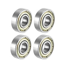 sourcing map 695ZZ Deep Groove Ball Bearing Double Shield 695-2Z 1080095, 5mm x 13mm x 4mm Carbon Steel Bearings (Pack of 4)