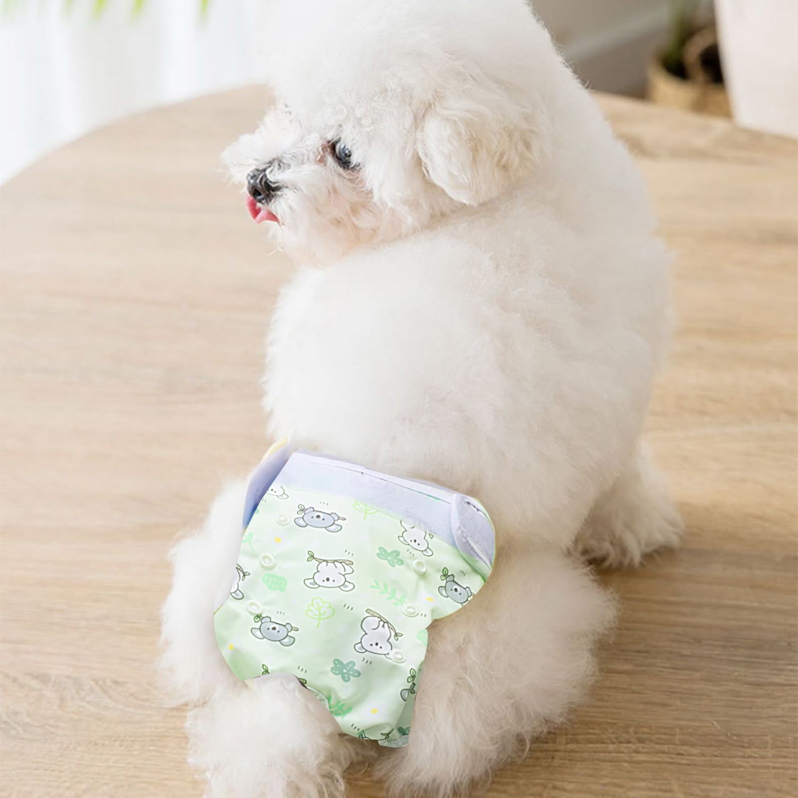 Medo 3 Packs Dog Nappies, Reusable Double Adjustable Design Absorbent Washable Dog Diapers Puppy Sanitary Wraps Panties for Female Pet Incontinence and Long Travels 40-50 cm/15.7-19.7 (M)