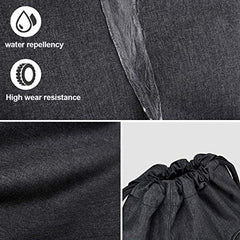 LIVACASA Gym Sack Drawstring Bag Sports Travel Drawstring Bag Water Repellency Mesh Pocket for Water Bottle Light Backpack Sack with Earphones Hole for Men Women Black