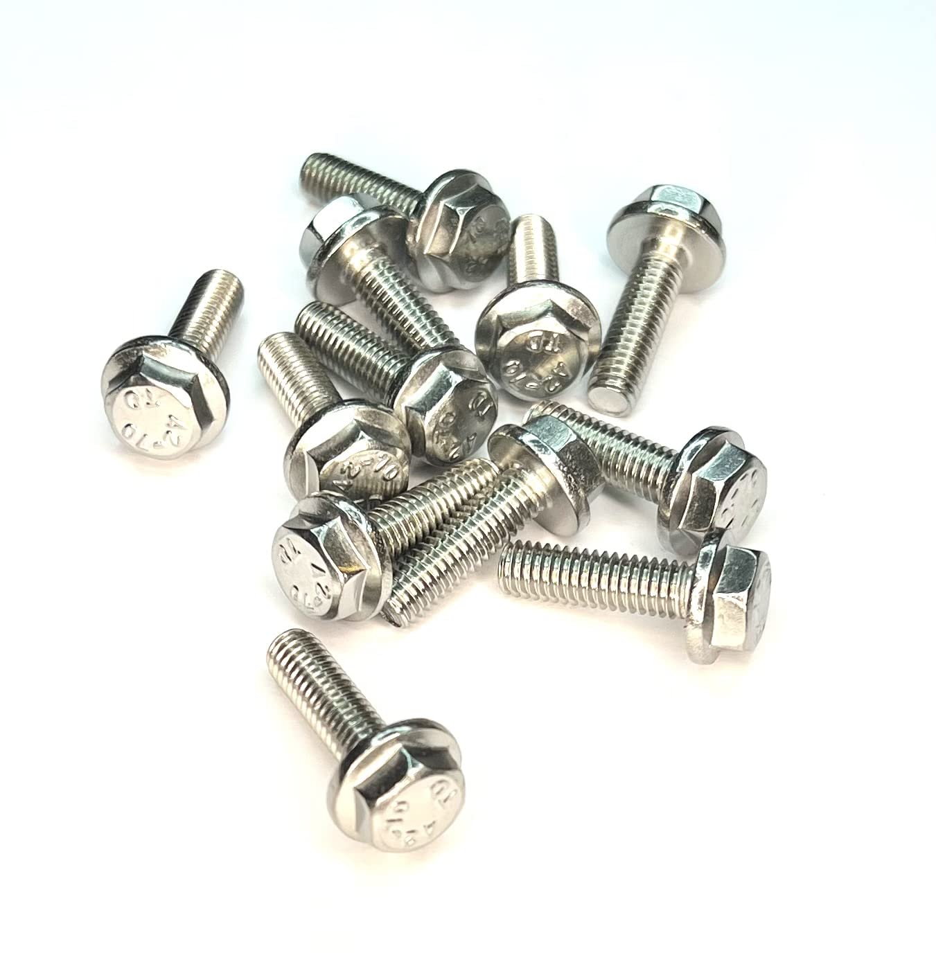 M6 (6mm x 30mm) Flanged Hex Set Screw (Fully Threaded Bolt) - A2 Grade Stainless Steel (pack of 10)