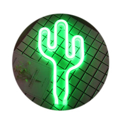 LED Green Cactus Neon Sign Wall Decor USB or Battery Operated Neon Night Lights Lamps Art Decor Wall Decoration Table Lights Decorative for Home Living Room Wedding Birthday Christmas Party