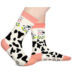 Funny Animals Socks for Women Ladies Mum Teenage Girls - Just A Girl Who Loves Cows - Novelty Funky Crazy Silly Cute Cartoon Sock Mothers Day Easter Valentine Christmas Birthday Gifts Stocking Fillers