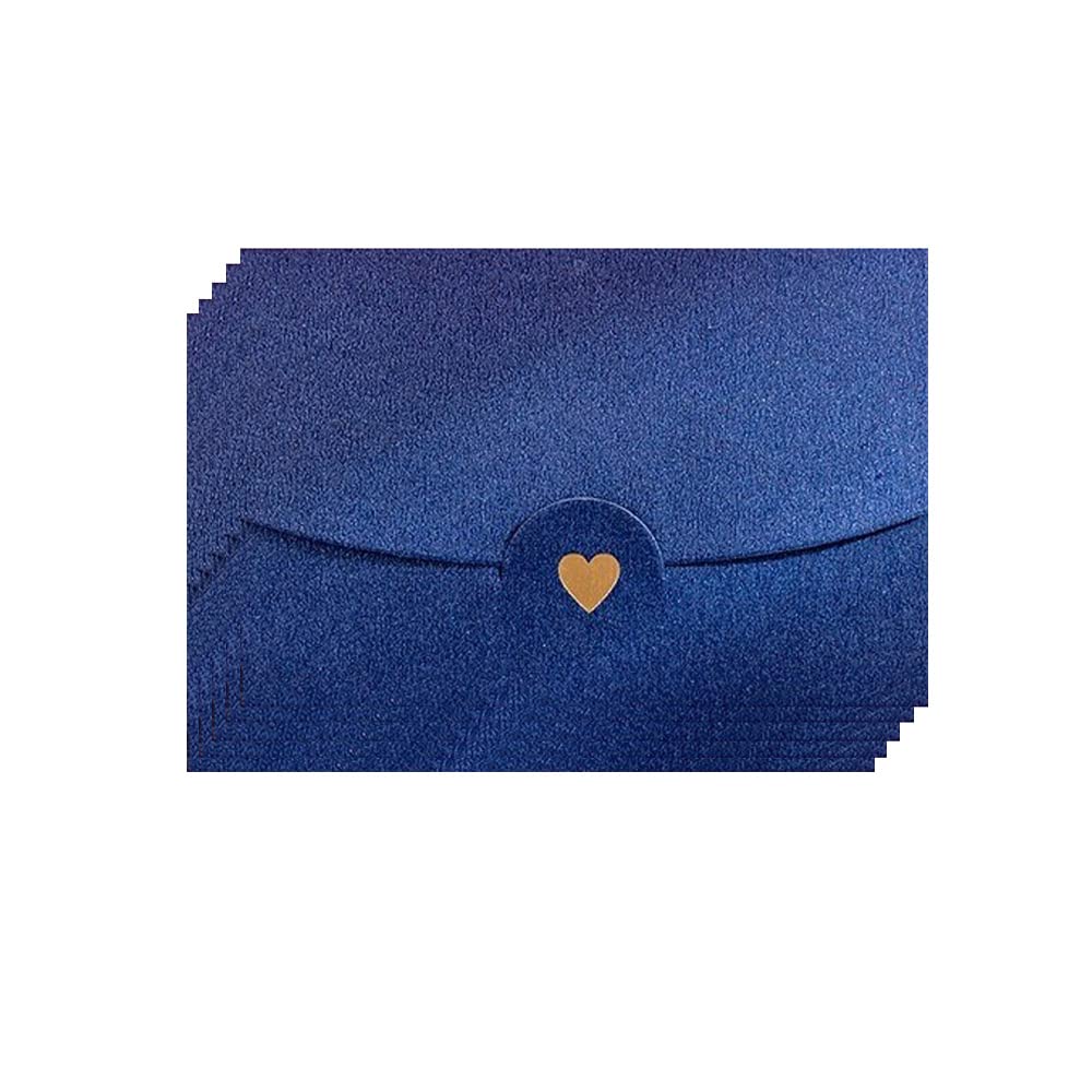 Mini Envelopes, 50 Pieces Mini Gift Card Envelopes, Blue Mini Envelope, with Heart Clasp, for Invitations, Postcard,Wedding, DIY Gift Cards, Christmas Valentine's Day(Blue)