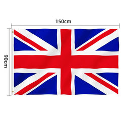 AhfuLife Union Jack Flags 5ft x 3ft, 2pcs Great Britain British Flags - Double Side with Brass Eyelets United Kingdom Flags for Coronation Street Party Decorations