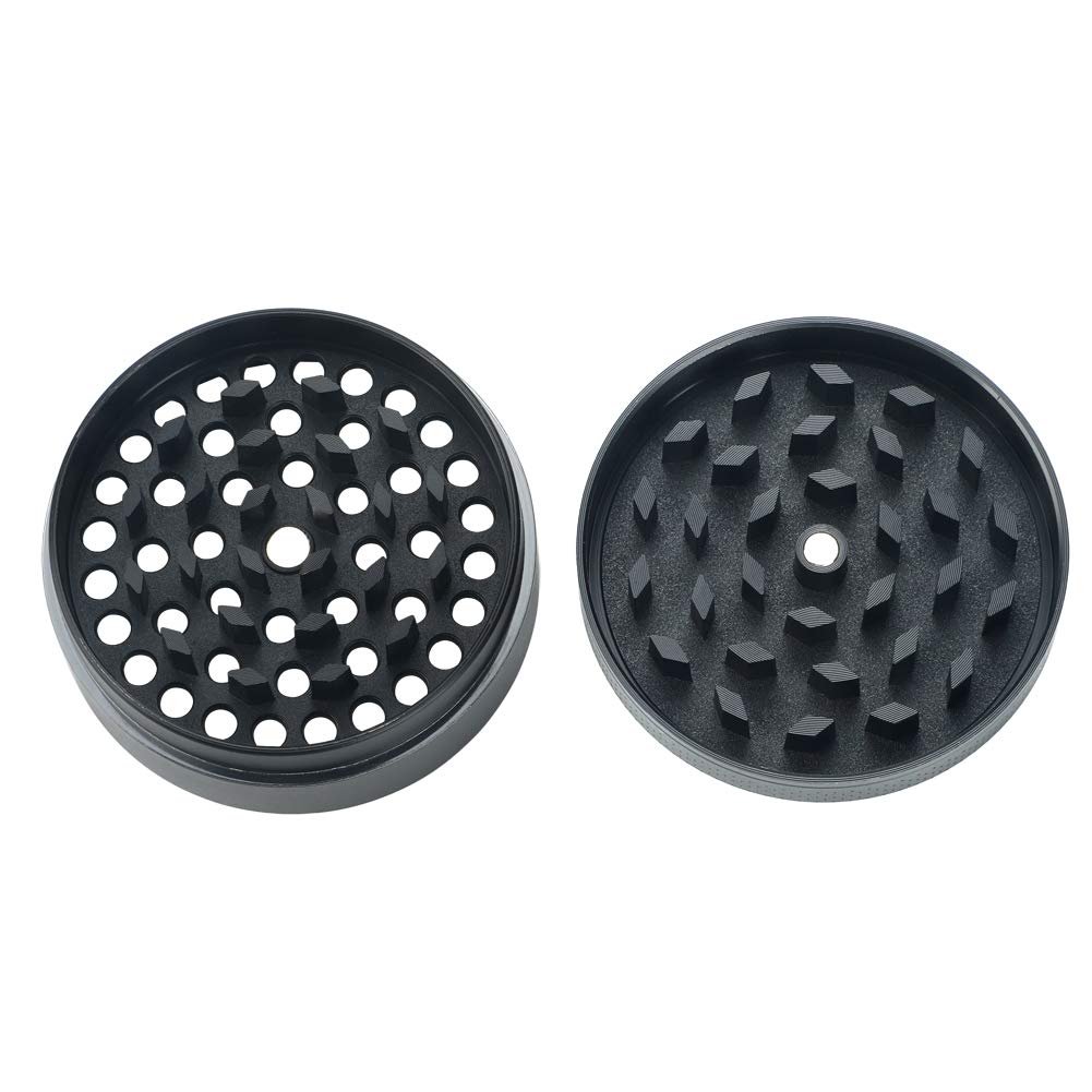 H&S Herb Grinder Metal 4 Piece 2.2 inches Pocket Grinder Spice Mini Crusher Mill with Pollen Catcher and Magnetic Lid