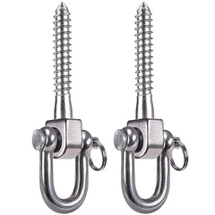 SELEWARE Swing Hangers 180° Swing Screw Set Brackets, SUS304 Stainless Steel 800 KG Capacity Hammock Hooks for Playground Yoga Hammock Rope Chair Sandbag Punching Bag Porch Swing Set (2 Pack)