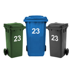 3 x Bin Numbers for Wheelie Bins, 0-99 Wheelie Bin Stickers, 17.5cm Bin Stickers for Wheelie Bins, Self Adhesive Wheelie Bin Numbers, Weatherproof Vinyl Number Stickers(23)