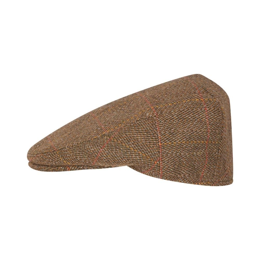 WALKER AND HAWKES - Green Sage Premium Derby Tweed Teflon Lining Cambridge Flat Cap Unisex - Brown Tweed - L (59cm)