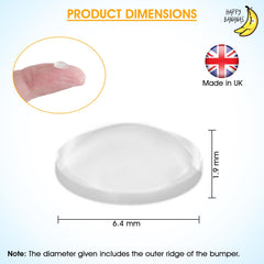 Happy Bananas Mini Clear Self Adhesive Domed Bumper Dots Stops, Rubber Feet for Coasters, Glass, Crafts - 6.4mm x 1.9mm (72)