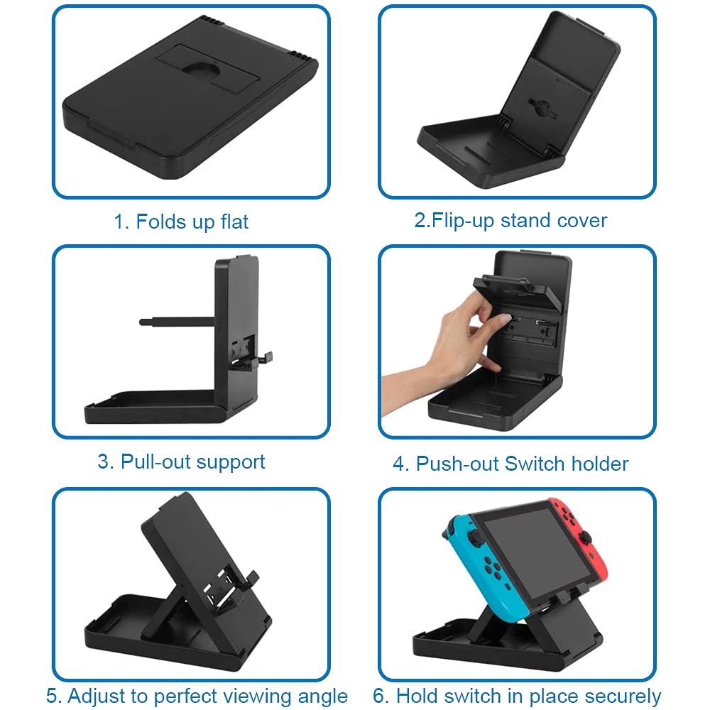 MMOBIEL Compact Playstand Console Stand Compatible with Nintendo Switch Foldable Stand With Rubber Grip in 3 Different Angles