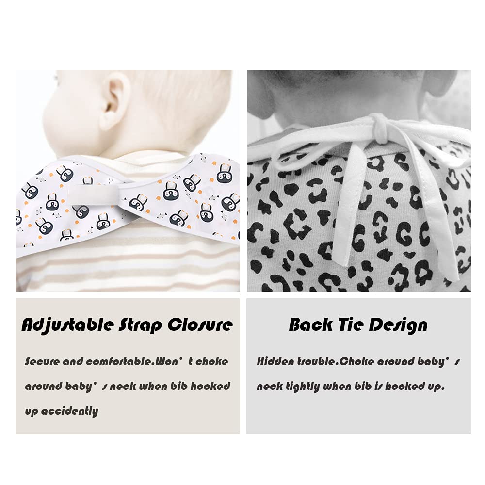 Little Dimsum Weaning Bibs Set with Sleeves,Long Sleeved Waterproof Toddlers Feeding Bib Apron,Food Protection Large Pocket Overalls 6-36 Months (PenguinFlamingo)