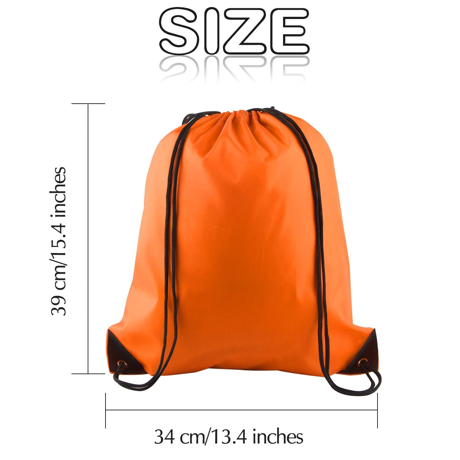 FEPITO 2 Pack Drawstring Backpack Bags Sack Cinch Bag String Backpack for Gym Traveling, Orange