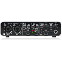 Behringer UMC204HD Audiophile 2x4, 24-Bit/192 kHz USB Audio/MIDI Interface with Midas Mic Preamplifiers,Black