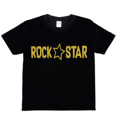 Print4U Girls Kids T-Shirt Rockstar Pop Princess Age 12-13 Black