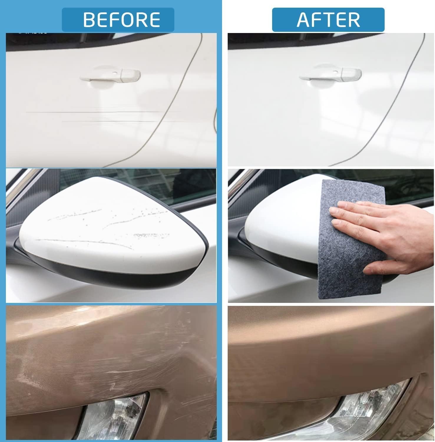 Nano Sparkle Cloth for Car Scratches (6 PACK),2024 Upgrade Nano Sparkle Cloth Car Scratch Remover Cloth, Multi-Purpose Nano Magic Cloth Easy to Repair Small Scratched Water Spots For All Car