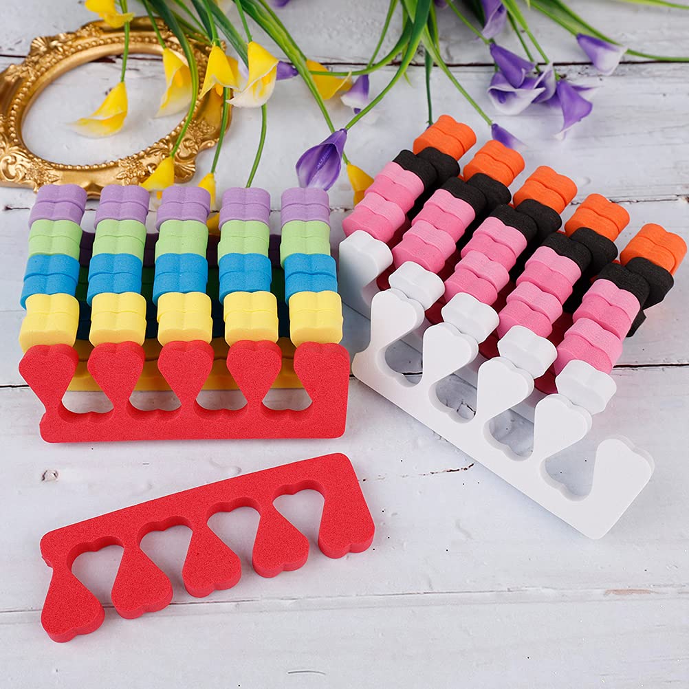 20 Pcs Sponge Toe Separators，Finger Divider Spacer Toe Finger Separator Dividers for Women Nail Art Accessories(Multiple Colour)