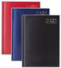 2025 Diary A4   A5   A6 Diary Week to View   Page A Day   Desk Diary   Hard Backed For Home And Office Use (Red, A4 Week to View)