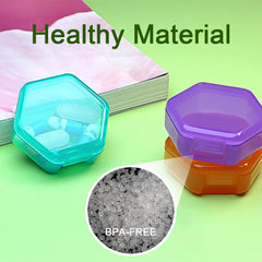 3 PCS Small Pill Box, BPA Free Pill Case to Hold Vitamins, Moistureproof Daily Pill Box Organiser for Travel, Portable One Day Pill Case Container (Cyan-Orange-Purple)