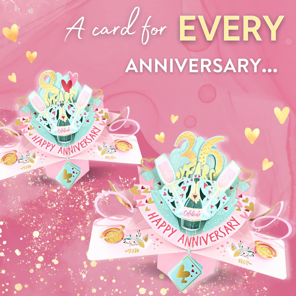 72 Years Happy 72nd Anniversary Pop-Up Greeting Card Love Kate's 3D Pop Up Cards POP216MC72