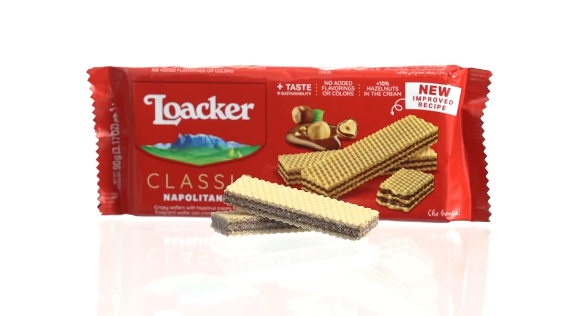 Loacker Napolitaner Wafers, Hazelnut,90 g (Pack of 1)