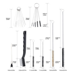 Cleaning Brush Kit 21 PCS Multi-Purpose Airbrush Specialty Clean Tool Set for Spray Gun Sweep Automotive Mechanics/Nozzle Accessories/Paint Gun Holes/HVLP Tattoo Needles/Compressors Component Use