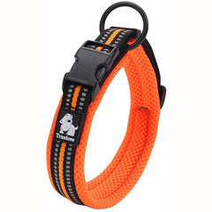 Truelove Dog Training Collar TLC5011 Reflective Premium Buckle Nylon Webbing Pet Dog Collars,High Grade Nylon Webbing No Choke Basic Collars Now Available (3XL, Orange)